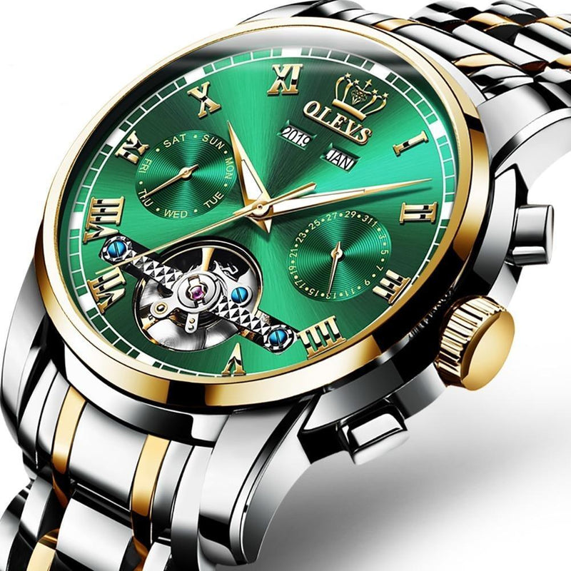 Relógio Automático em Aço - Steel Watch OLEVS relógio 045 AmploTech Verde 1 